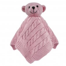 ACO12-DP: Dusty Pink Cable Knit Bear Comforter